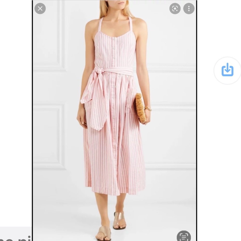 The Great Pink and White Stripe Midi Dress Size 2/M.